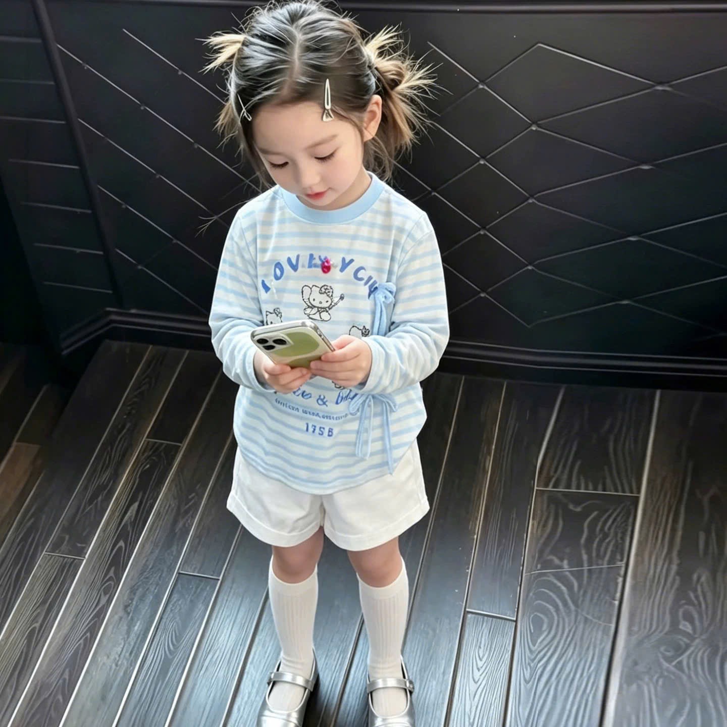 SET 3 ÁO KẺ HÌNH MÈO DT ĐÍNH NƠ BG