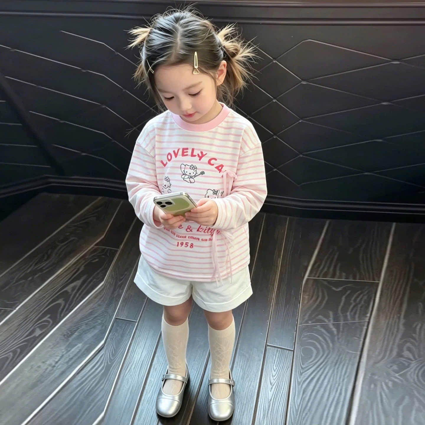 SET 3 ÁO KẺ HÌNH MÈO DT ĐÍNH NƠ BG