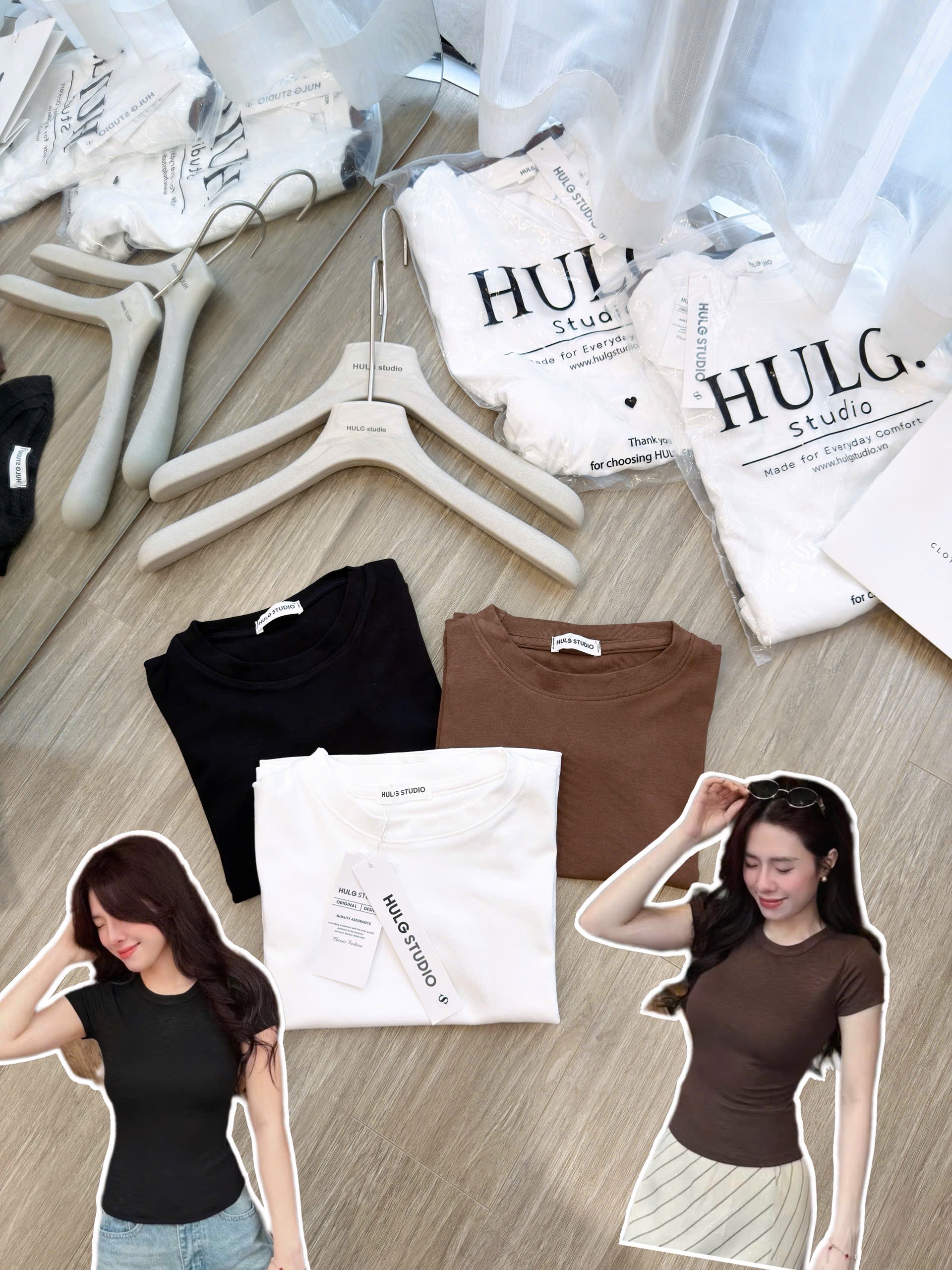 SET 3 ÁO PULL CỘC ĐEN TRẮNG NÂU