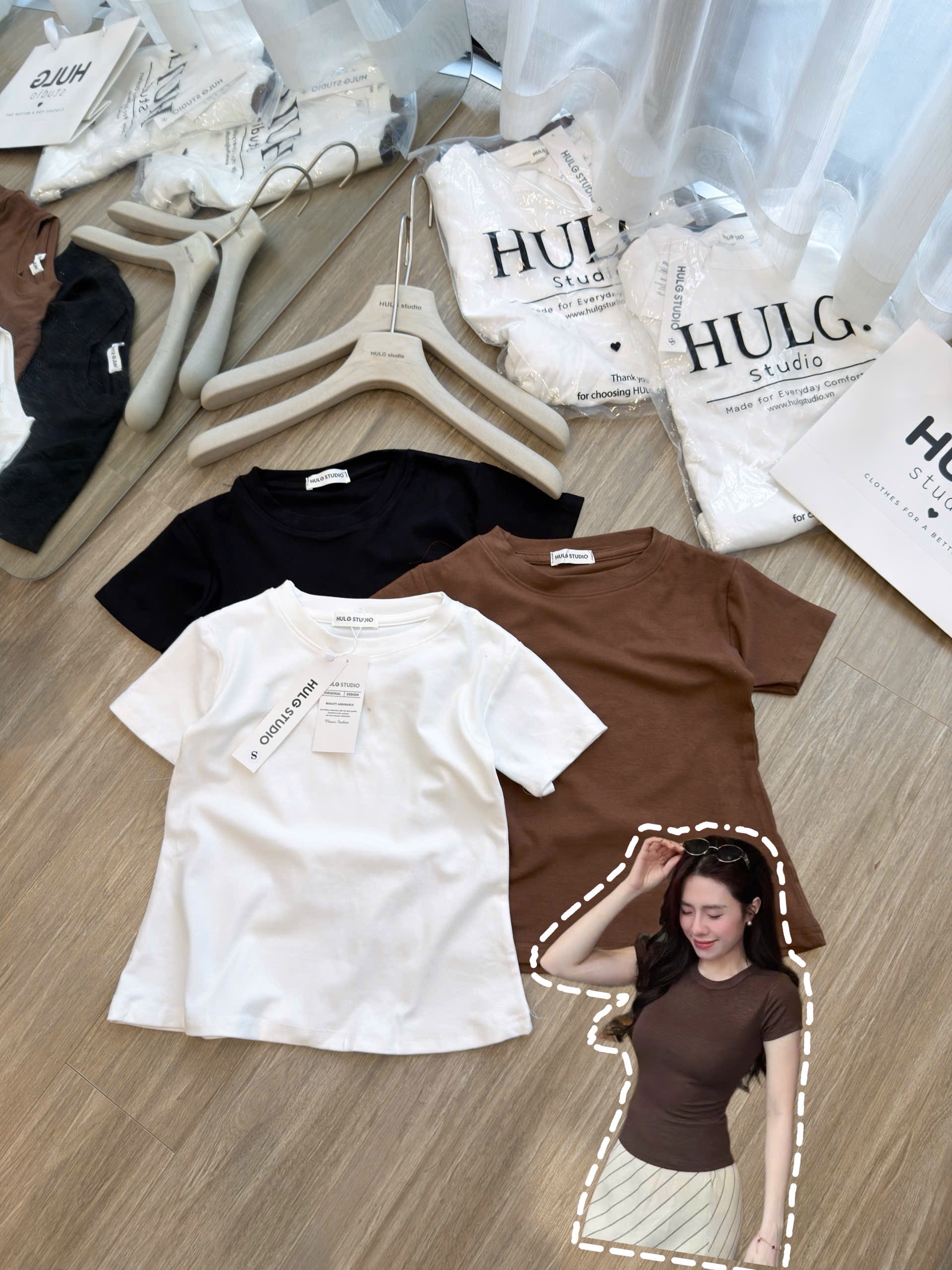 SET 3 ÁO PULL CỘC ĐEN TRẮNG NÂU