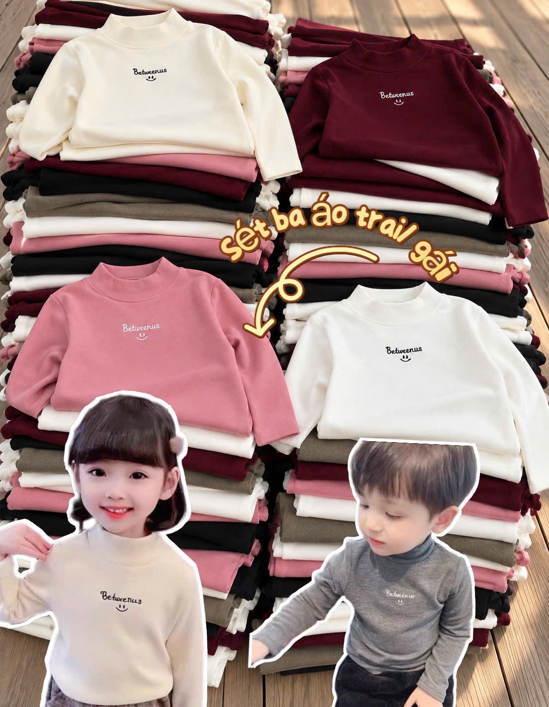 SET 3 ÁO ZIP LÔNG GIỮ NHIỆT BT BG