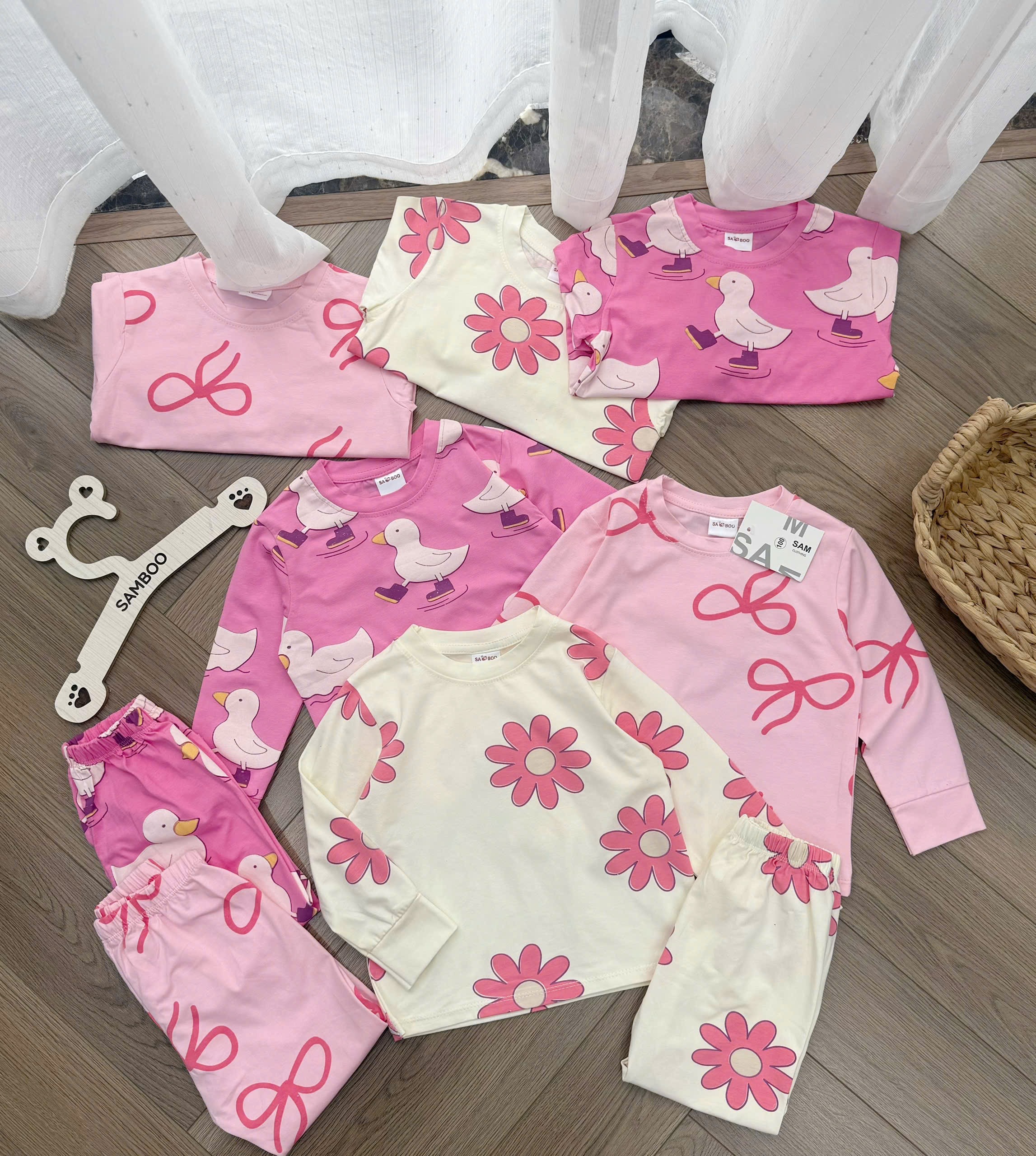 SET 3 BỘ HÌNH HOA DR BE HỒNG BG