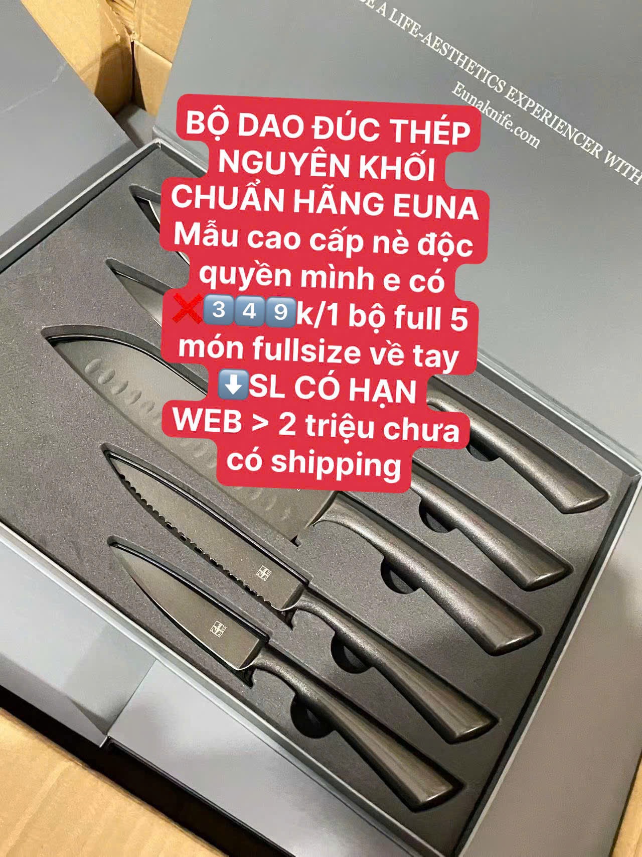 SET 5 DAO ĐÚC THÉP NGUYÊN KHỐI EUNA DƯ XIN