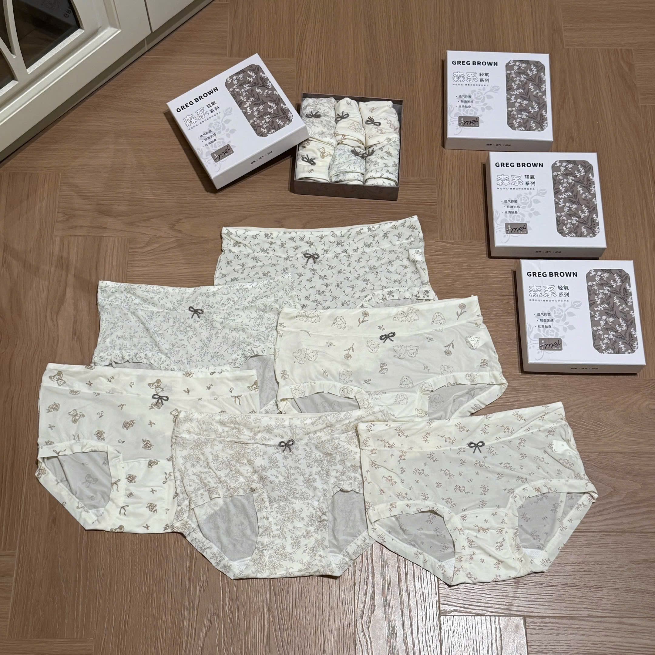 SET 6 QUẦN LÓT HOA GẮN NƠ FULL BOX M8820