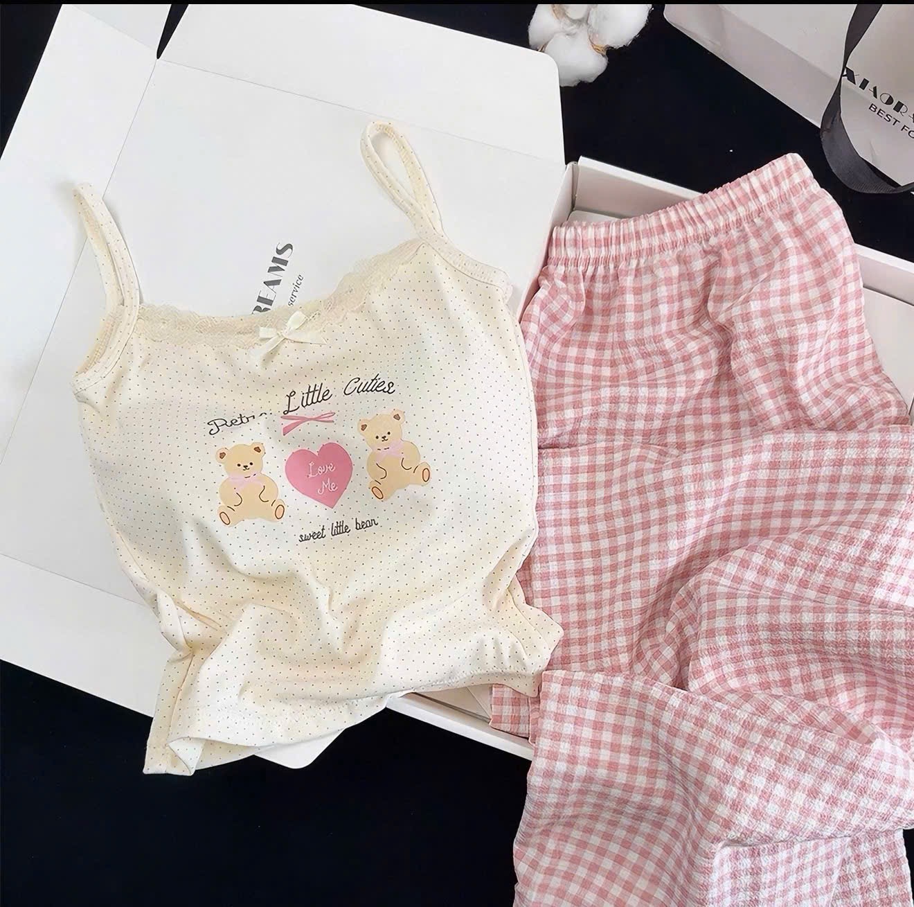 SÉT BỘ ÁO 2S ĐỆM NGỰC QUẦN KẺ CHO NỮ