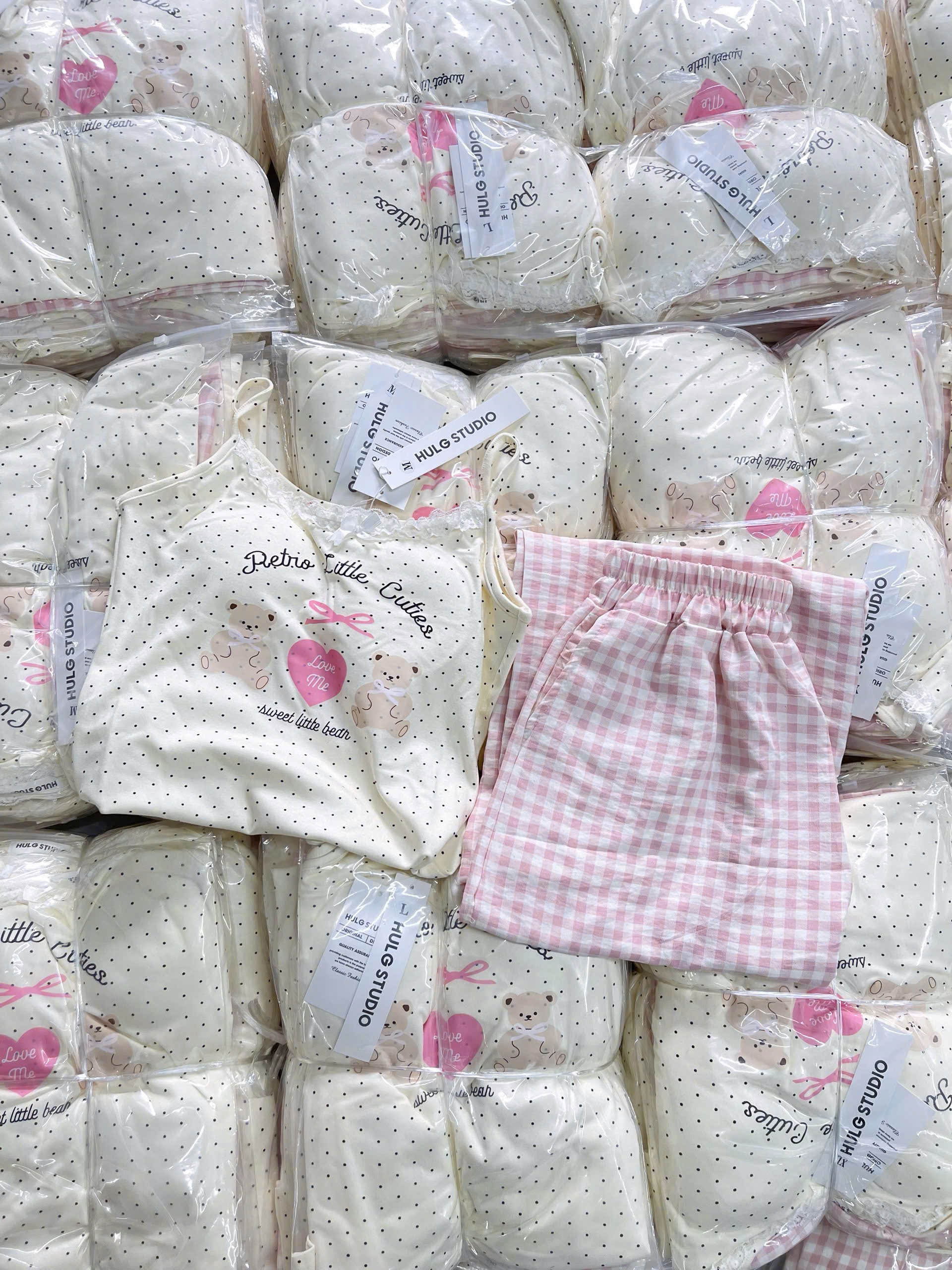 SÉT BỘ ÁO 2S ĐỆM NGỰC QUẦN KẺ CHO NỮ