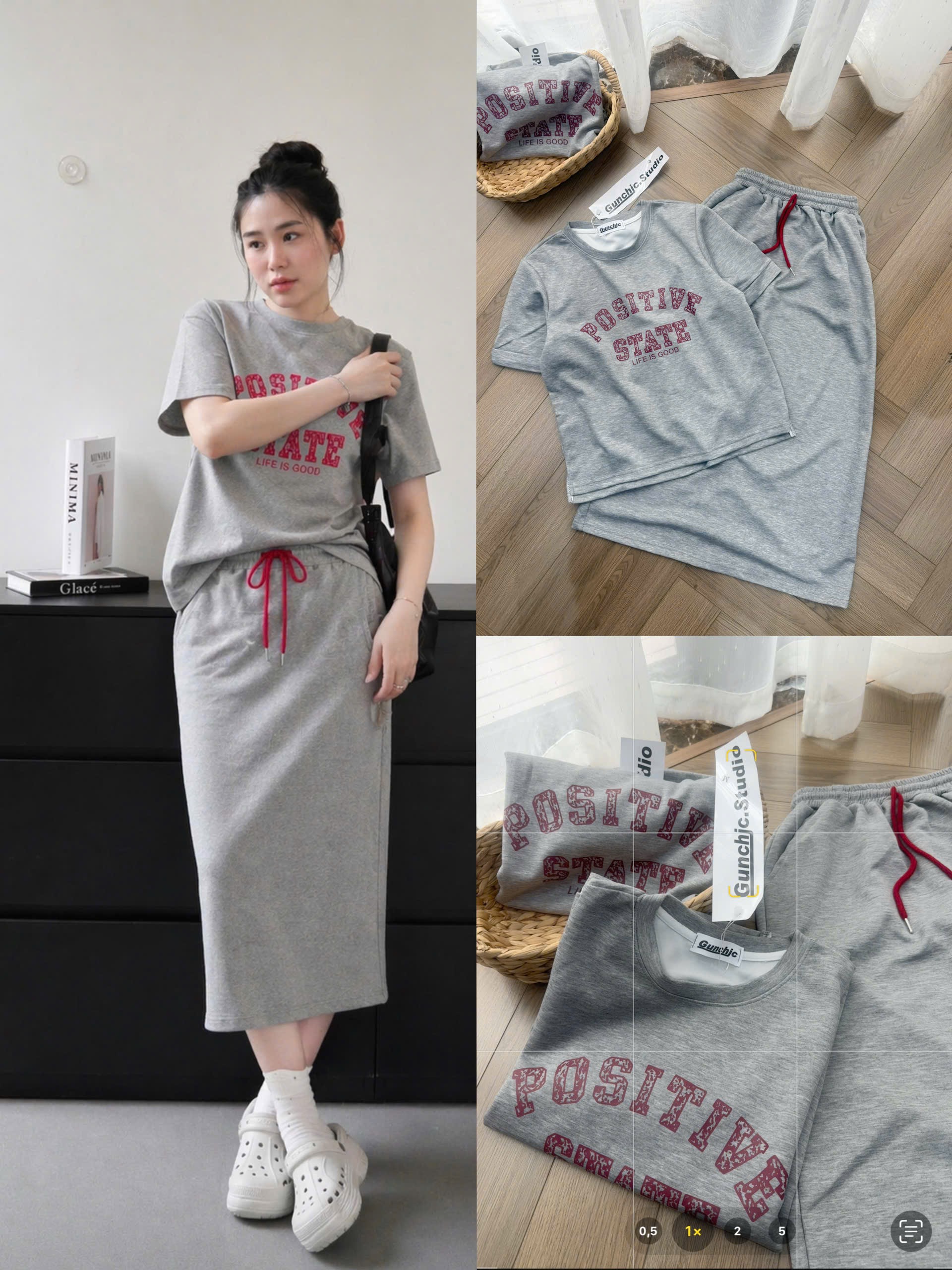 SET BỘ XÁM UMI MIX CV CHỮ POSITIVE