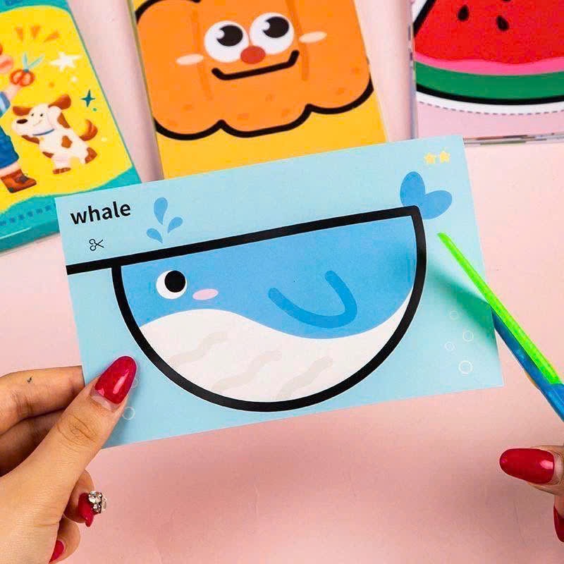 COMBO 2 SET GIẤY CẮT NHIỀU CHỦ ĐỀ CHO BÉ KÈM KÉO