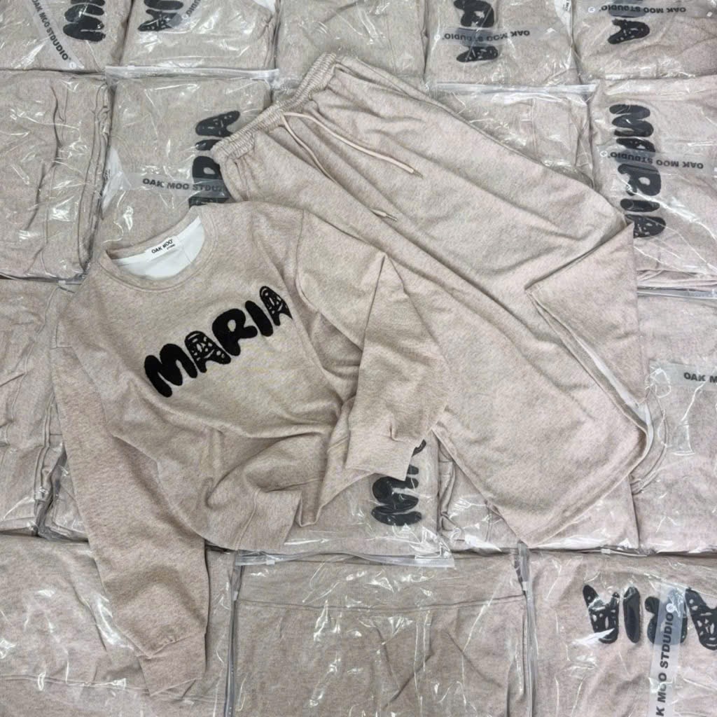 SÉT TĂM THỎ BE MIX CH CHỮ MARIA THÊU XÙ