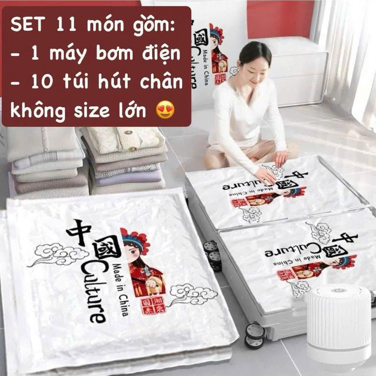 SÉT TÚI HÚT CHÂN KHÔNG 11 MÓN T25
