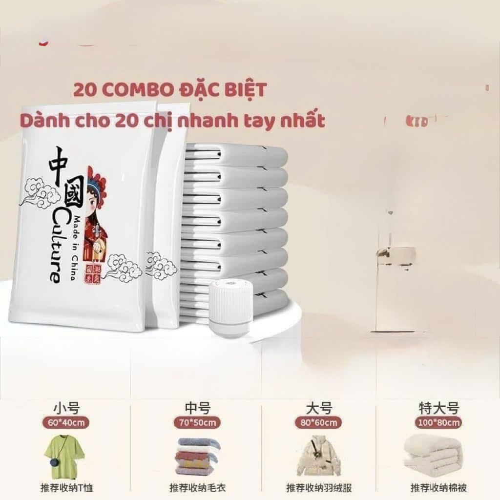 SÉT TÚI HÚT CHÂN KHÔNG 11 MÓN T25