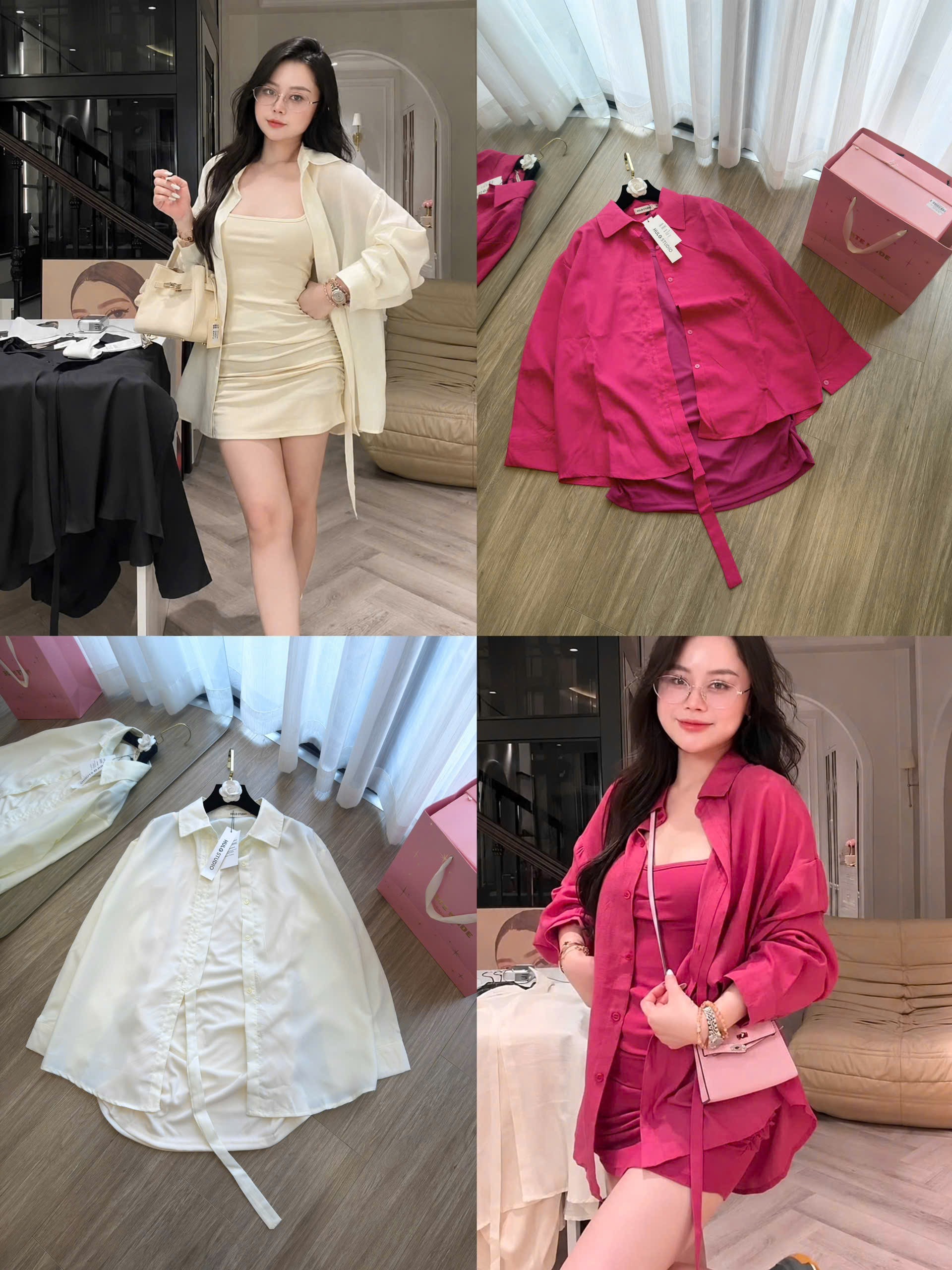 SET VÂY ÁO SƠ MI 2CT NỮ