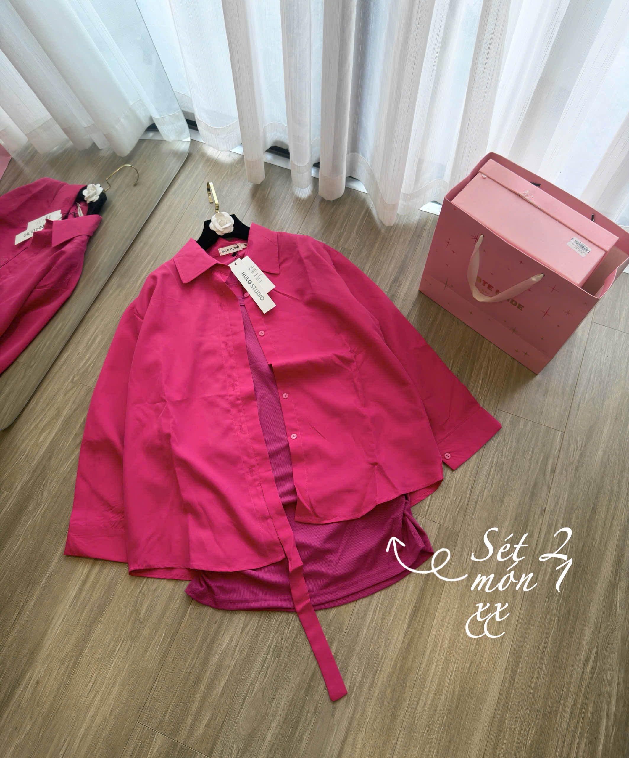 SET VÂY ÁO SƠ MI 2CT NỮ