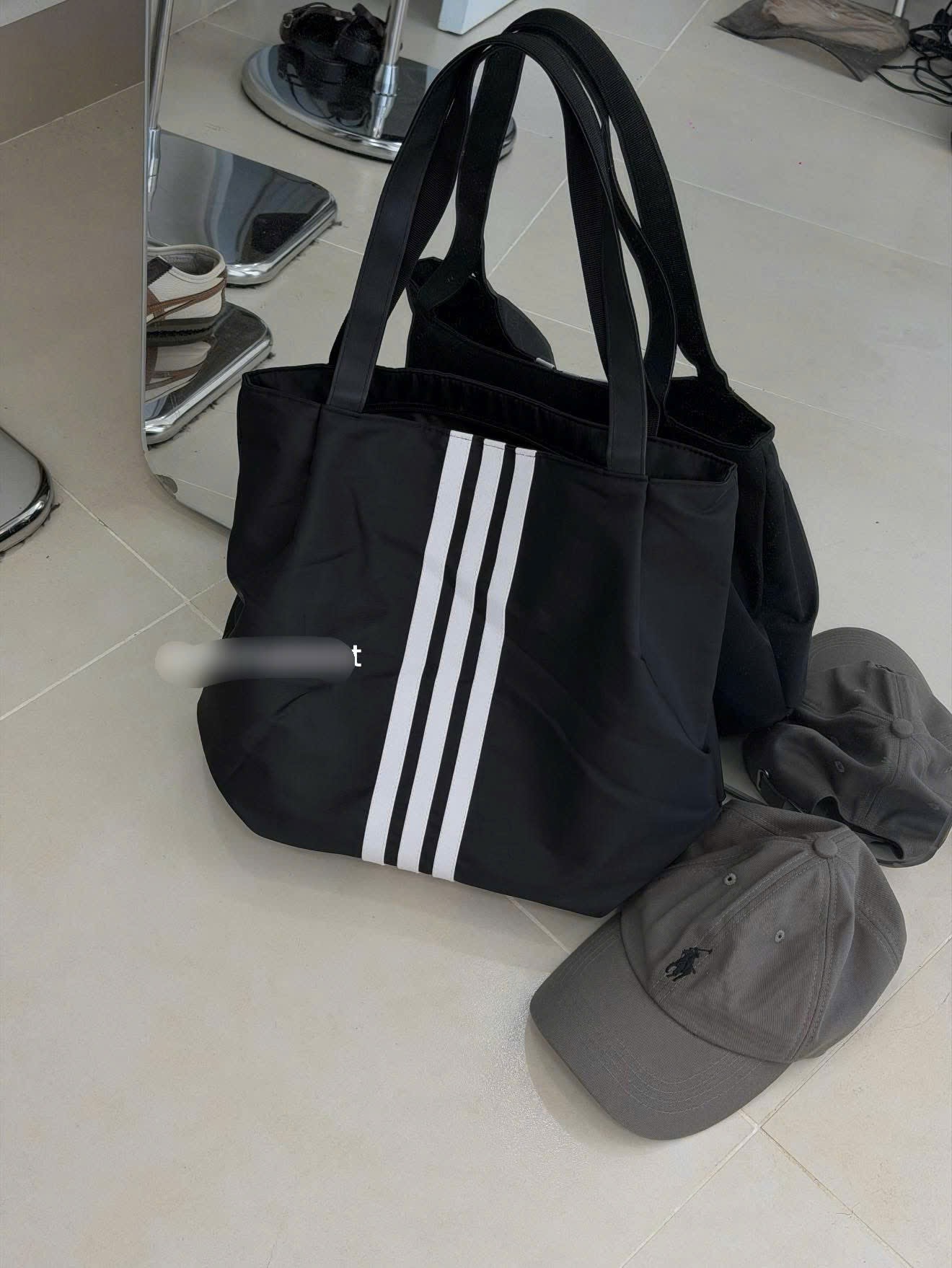 TÚI TOTE ĐEN SỌC TRẮNG