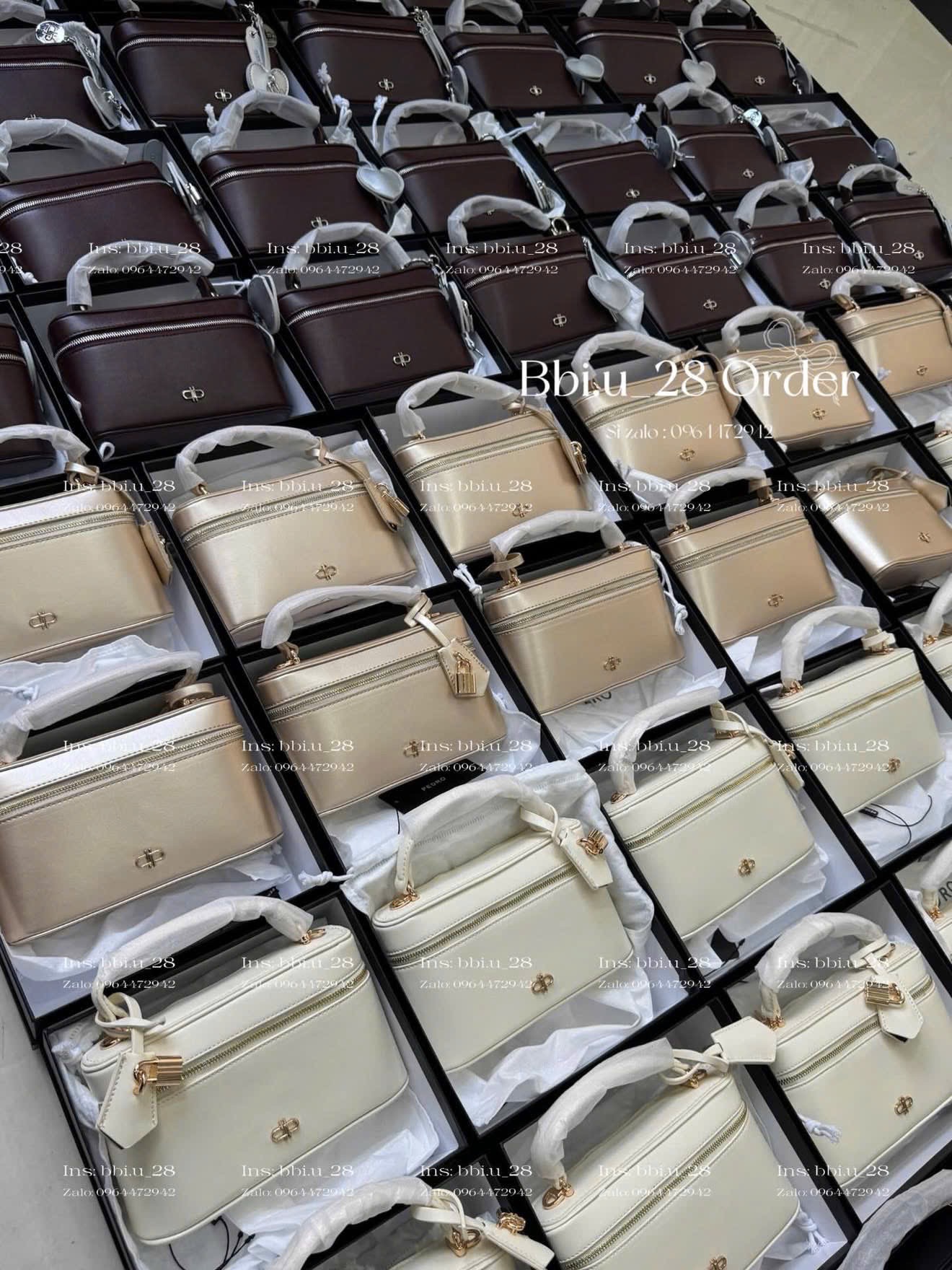 TÚI XÁCH PERDO MÀU SAMPANH NGỌC TRAI FULL BOX