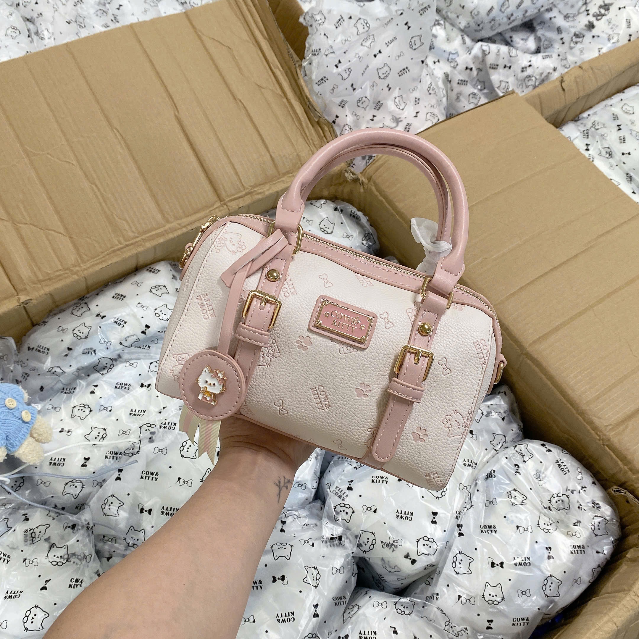 TÚI XÁCH TRỐNG XANH HỒNG KITTY CHO NỮ M8210