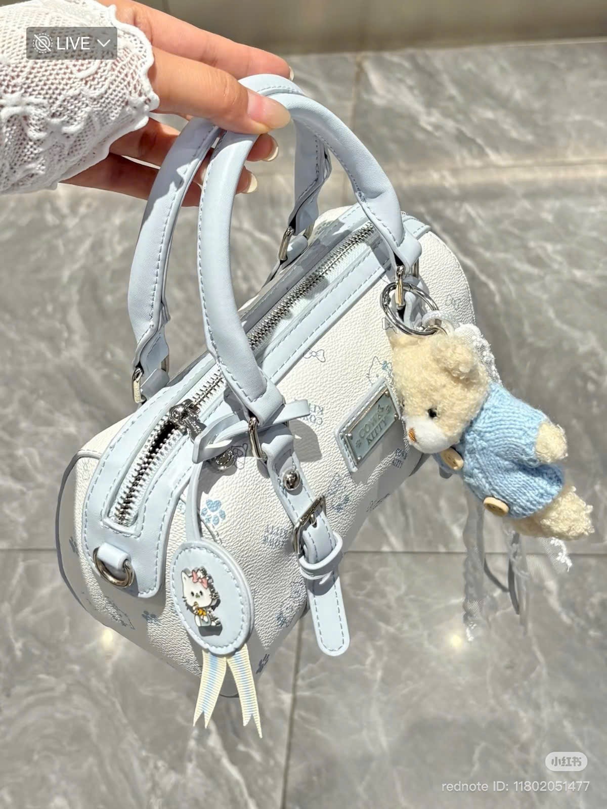 TÚI XÁCH TRỐNG XANH HỒNG KITTY CHO NỮ M8210