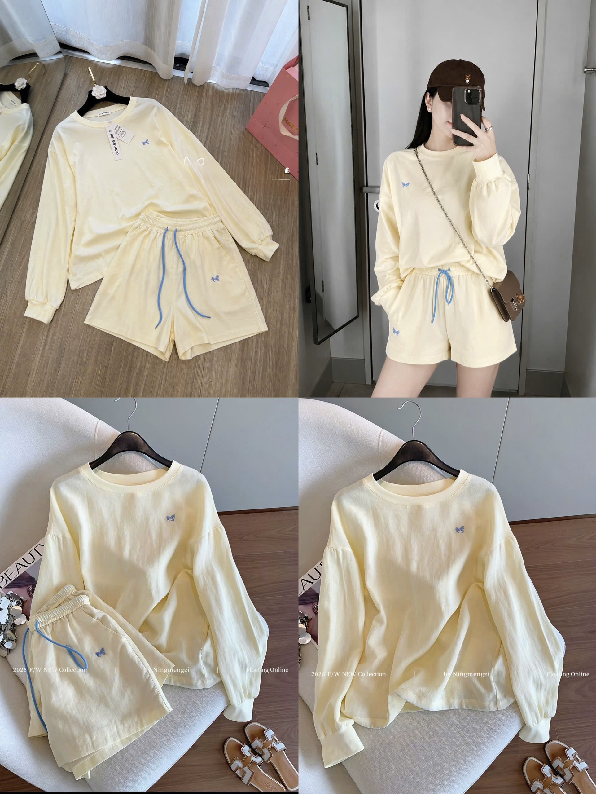 Tag HULG - BỘ ĐÙI VÀNG GÀ NON THÊU NGỰA XANH