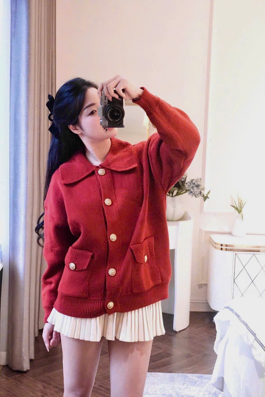 XẢ KHO ÁO LEN CDG ĐỎ CAM CÚC ĐỒNG CHO NỮ