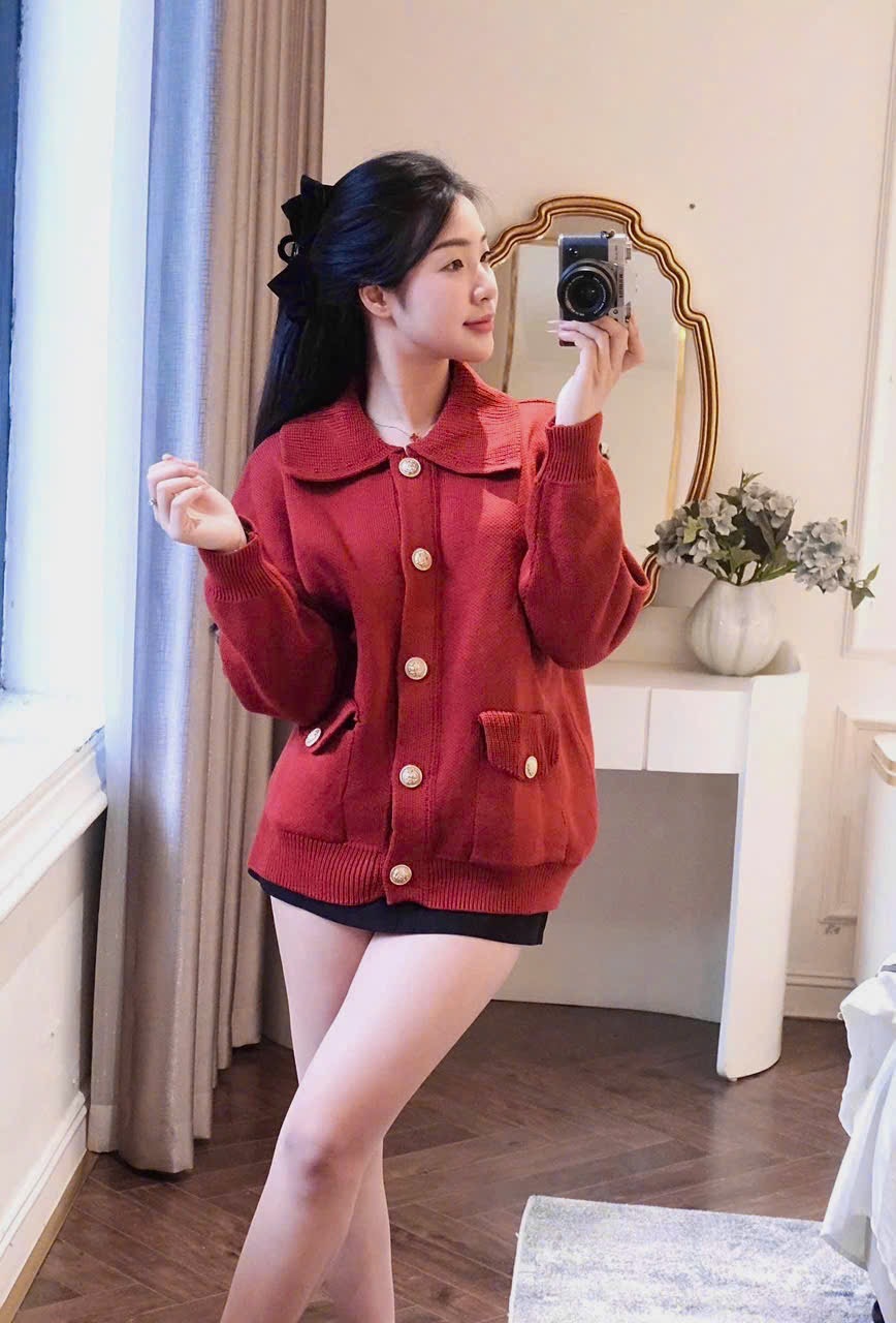 XẢ KHO ÁO LEN CDG ĐỎ CAM CÚC ĐỒNG CHO NỮ