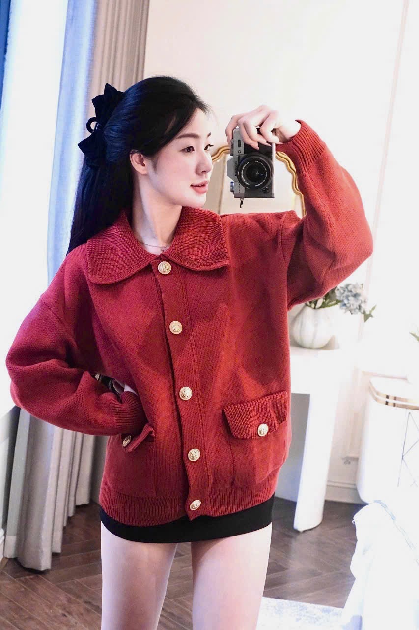 XẢ KHO ÁO LEN CDG ĐỎ CAM CÚC ĐỒNG CHO NỮ