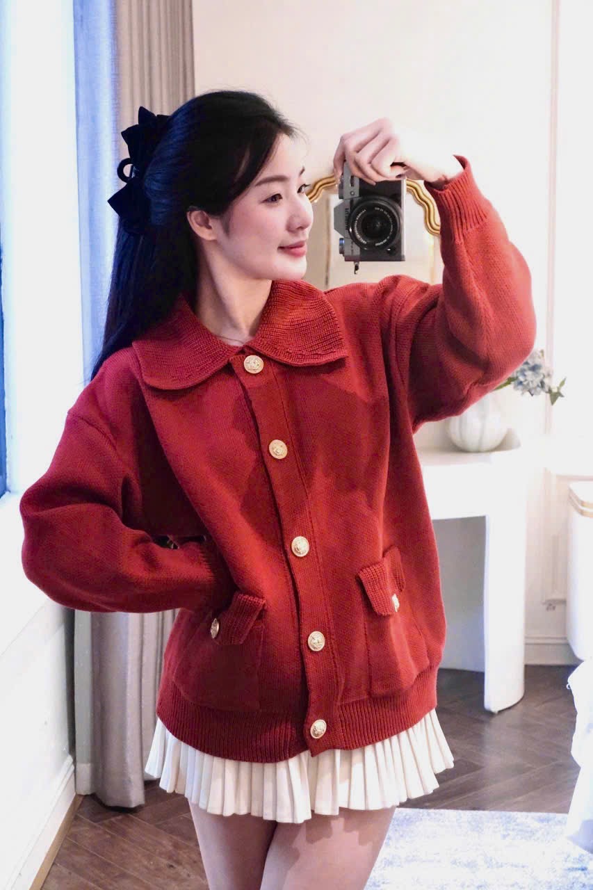 XẢ KHO ÁO LEN CDG ĐỎ CAM CÚC ĐỒNG CHO NỮ