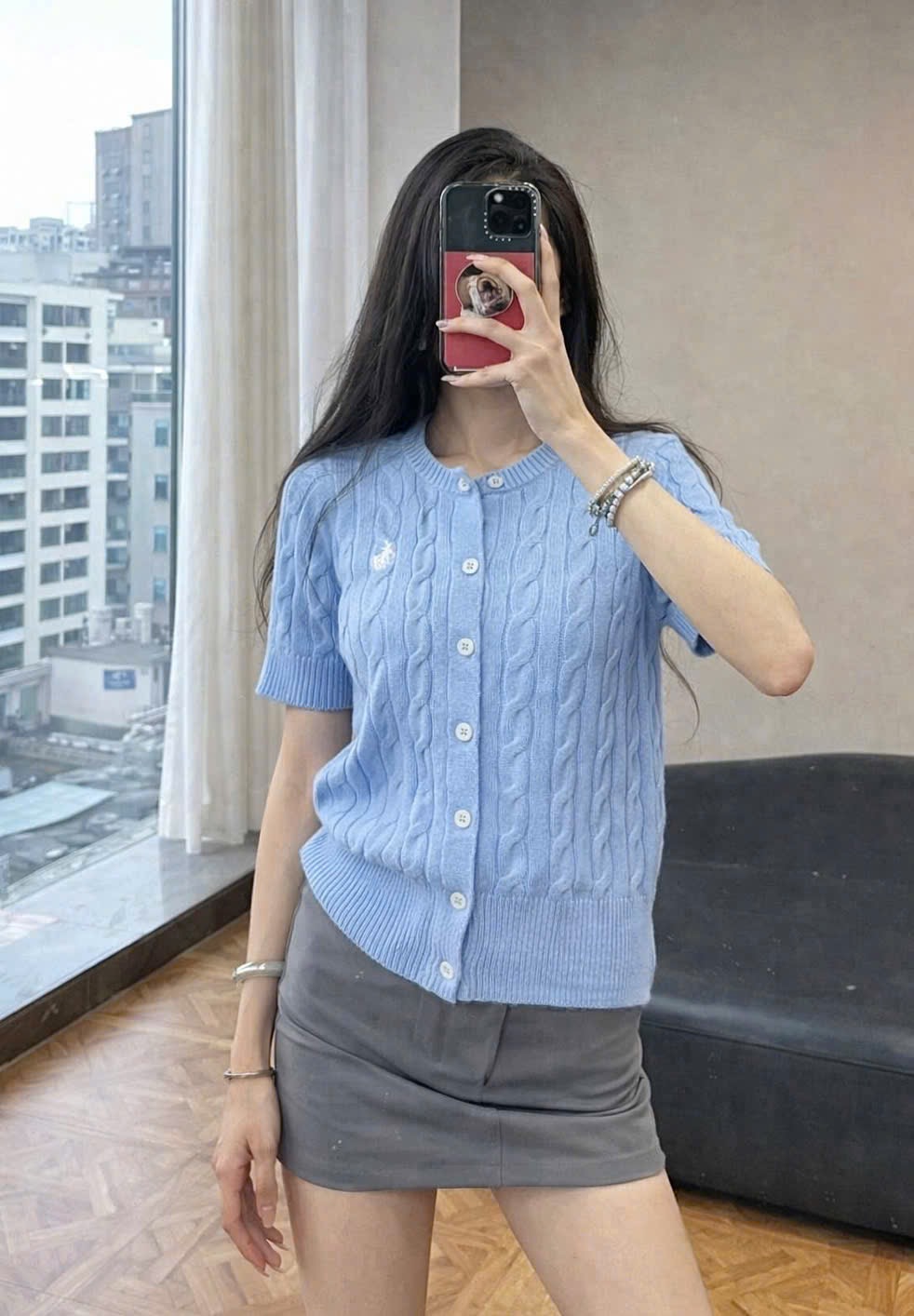 XẢ KHO ÁO LEN CDG XANH THÊU NGỰA CỘC