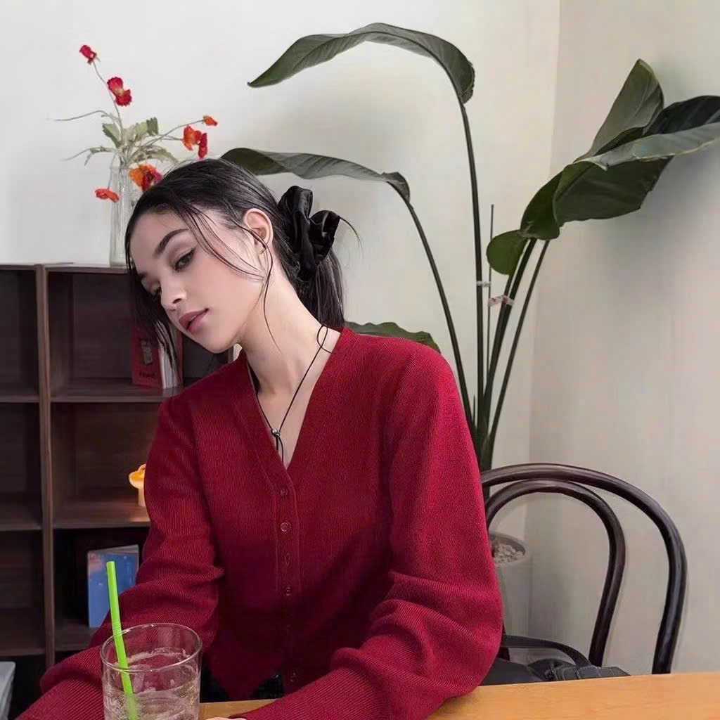 XẢ KHO ÁO LEN CỔ TIM DÀI TAY CHO NỮ