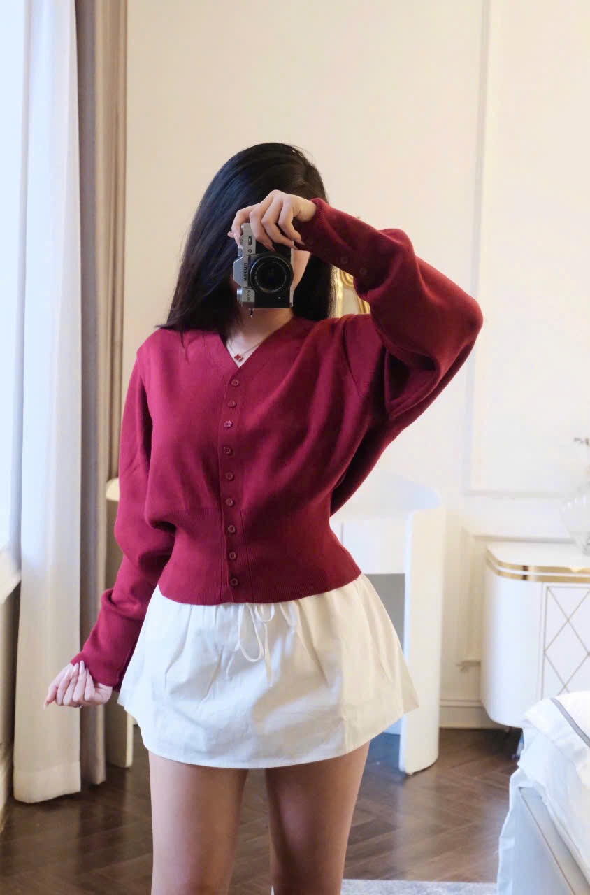 XẢ KHO ÁO LEN CỔ TIM DÀI TAY CHO NỮ