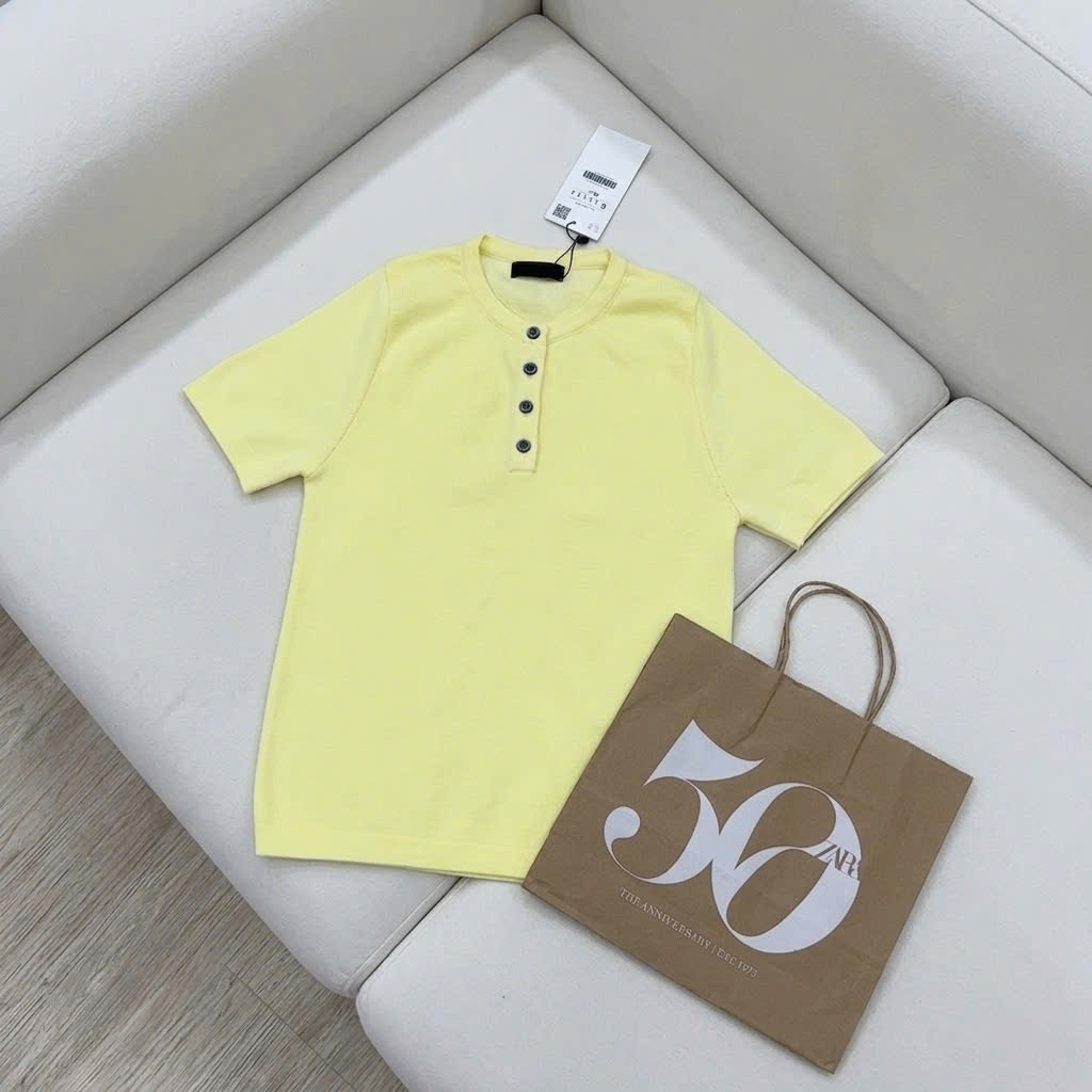 XẢ KHO ÁO LEN KHUY NGỰC CỔ TRÒN VANGD XANH