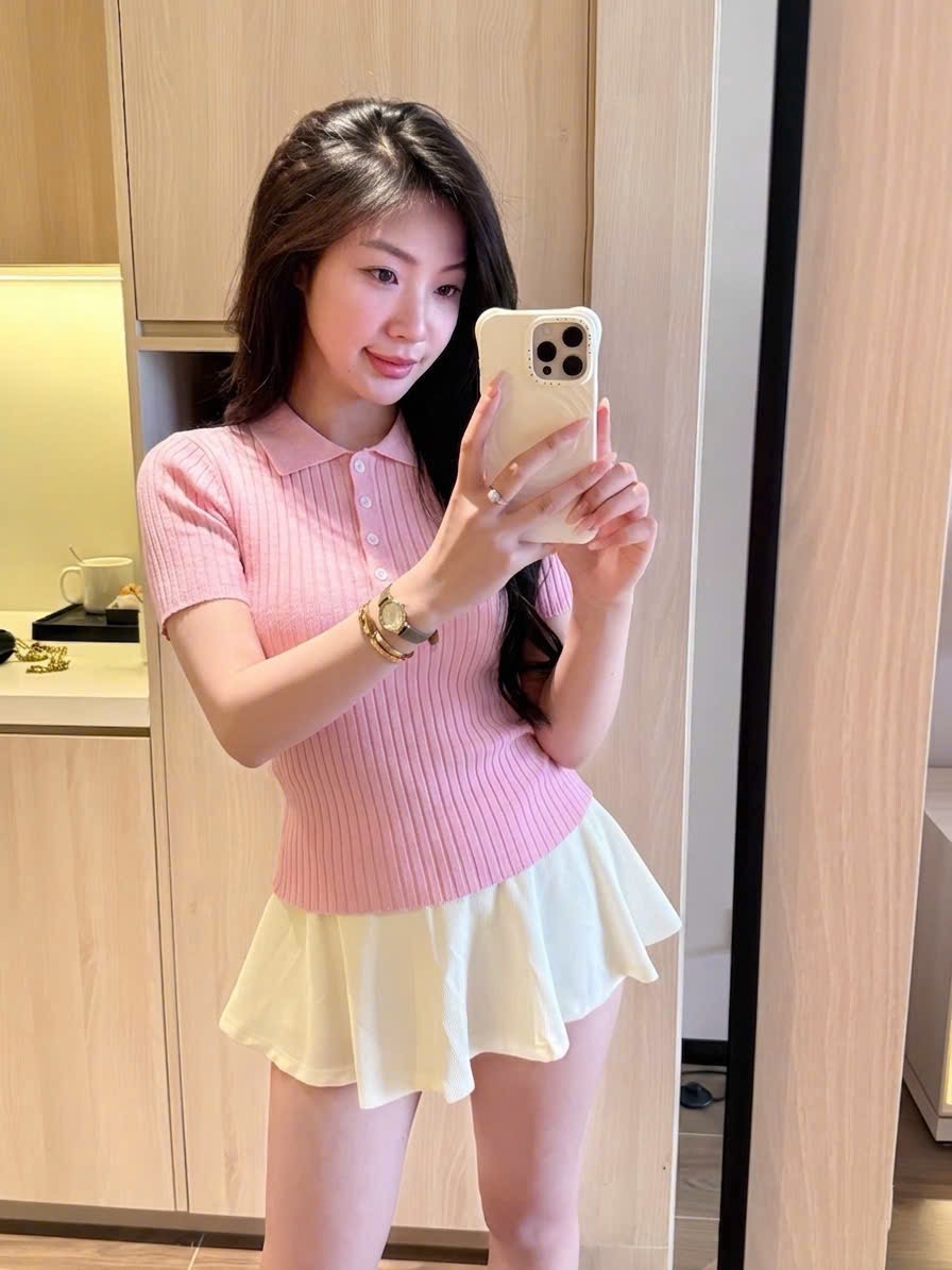 XẢ KHO ÁO LEN POLO HỒNG NỮ