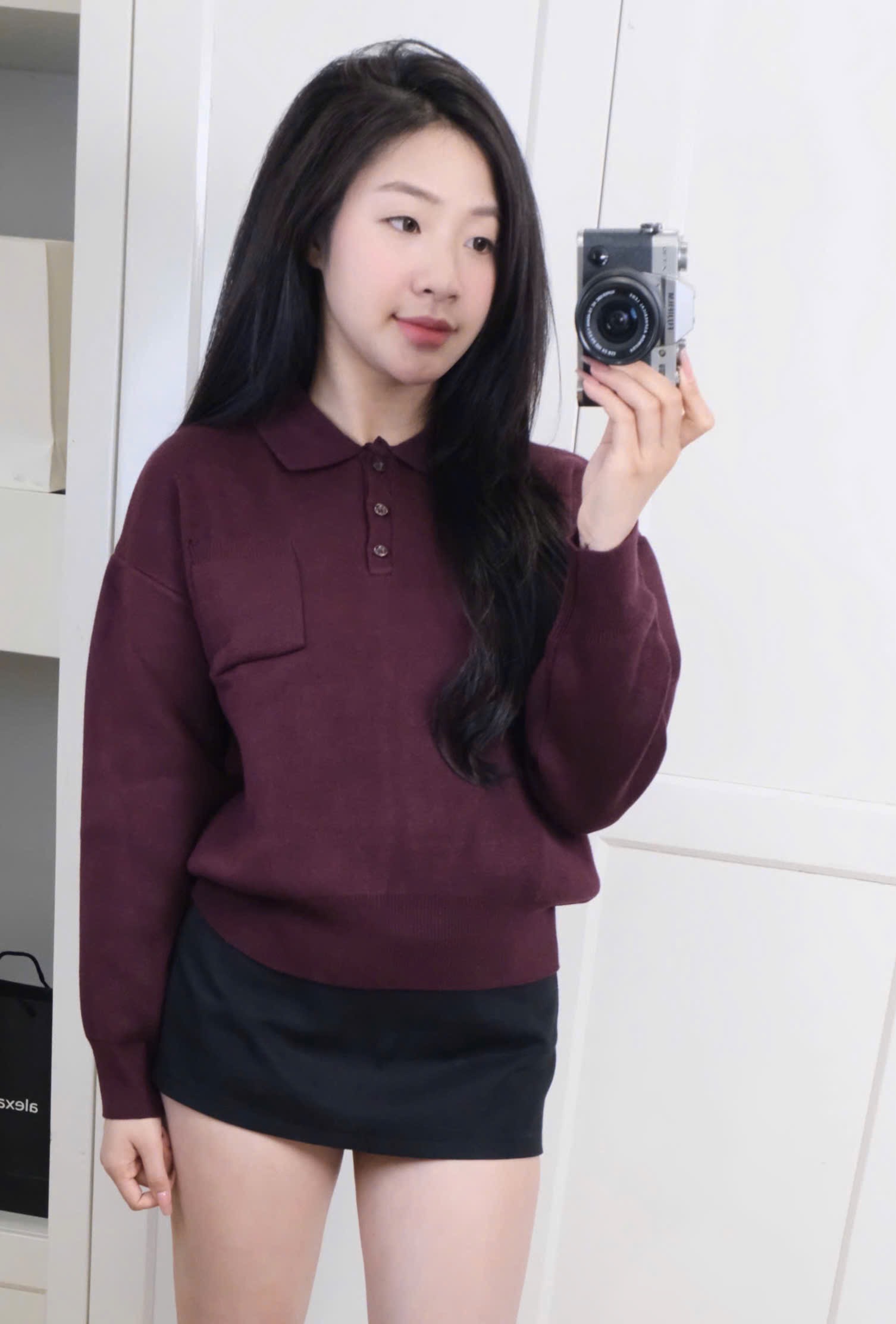 XẢ KHO ÁO LEN POLO ZRF ĐỎ MẬN CHO NỮ
