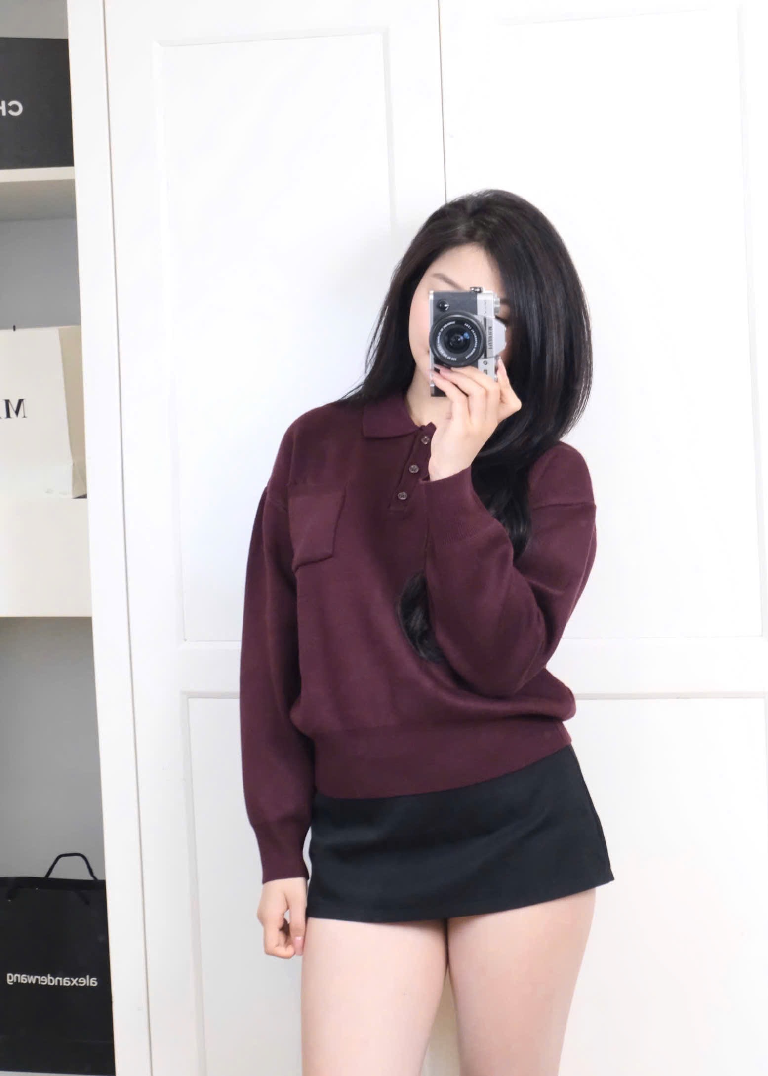 XẢ KHO ÁO LEN POLO ZRF ĐỎ MẬN CHO NỮ