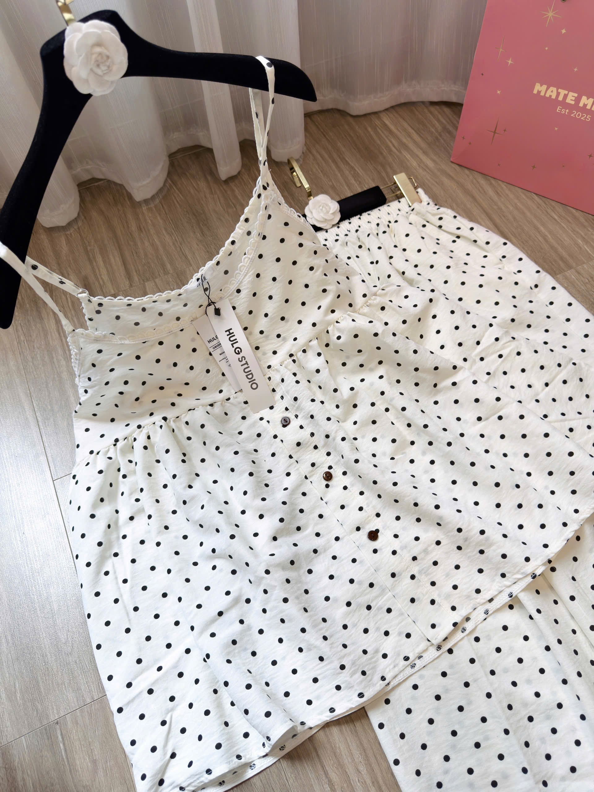 XẢ KHO BỘ ÁO 2S CHẤM BI CHO NỮ