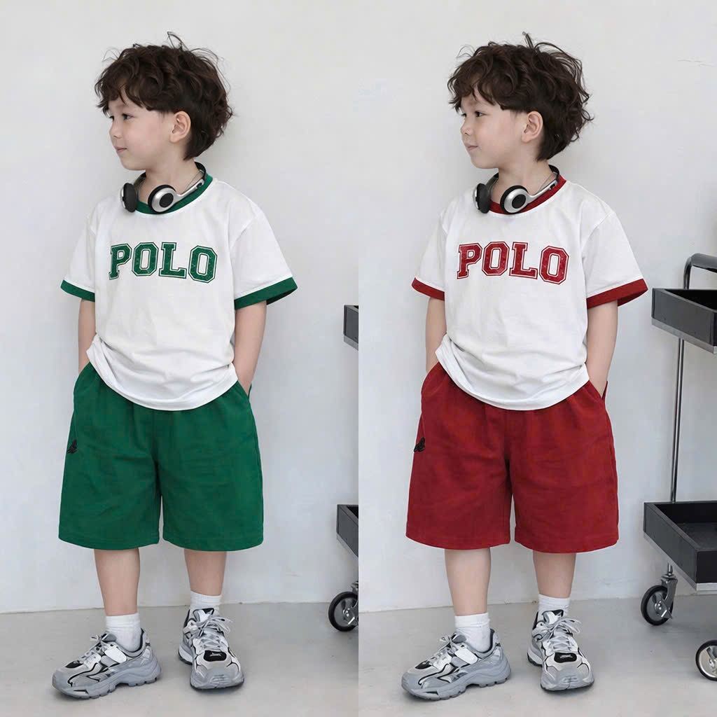XẢ KHO BỘ ĐÙI POLO TRẮNG CỔ VIỀN CHO NỮ