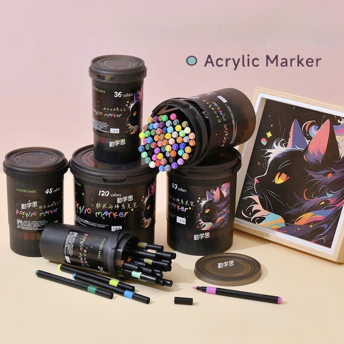 XÔ MÀU ACRYLIC ĐEN 120 MÀU