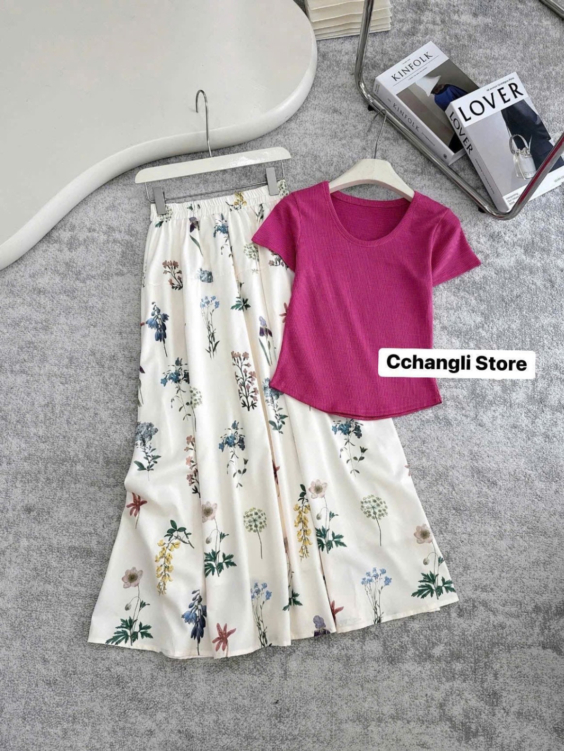 SA# SET ÁO HỒNG CV HOA