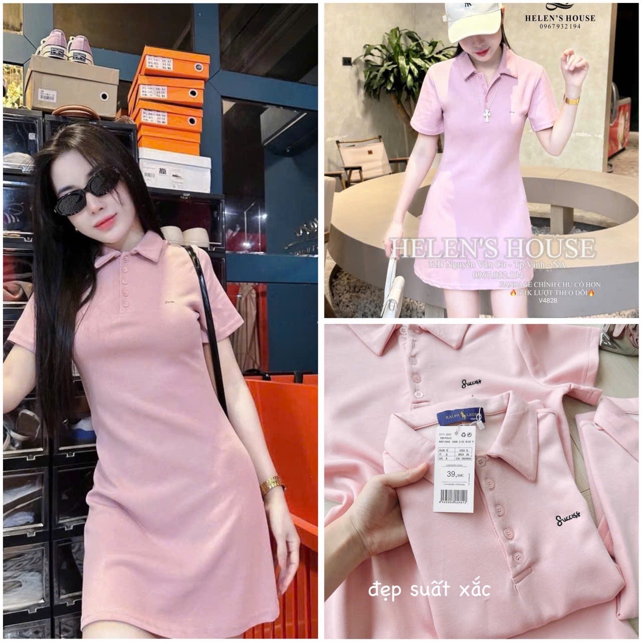 AS# VÁY POLO HỒNG