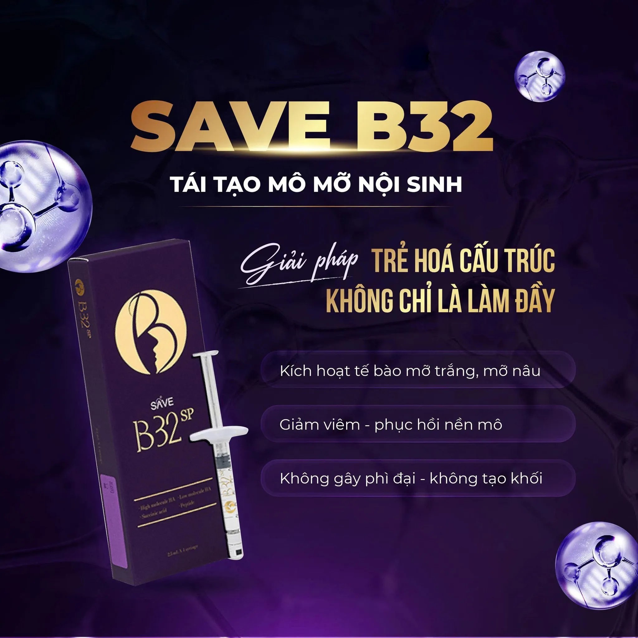 Kỹ thuật tiêm Trẻ hóa mô mỡ & Tái tạo mô mỡ nội sinh với Save B32 SP