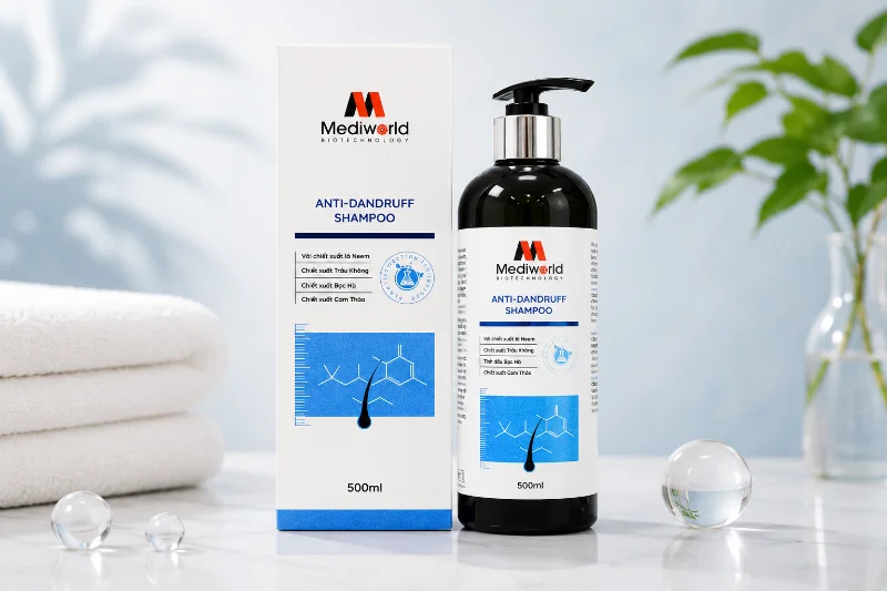 Dầu gội hỗ trợ giảm tình trạng gàu và dầu thừa Mediworld Anti-Dandruff Shampoo.webp