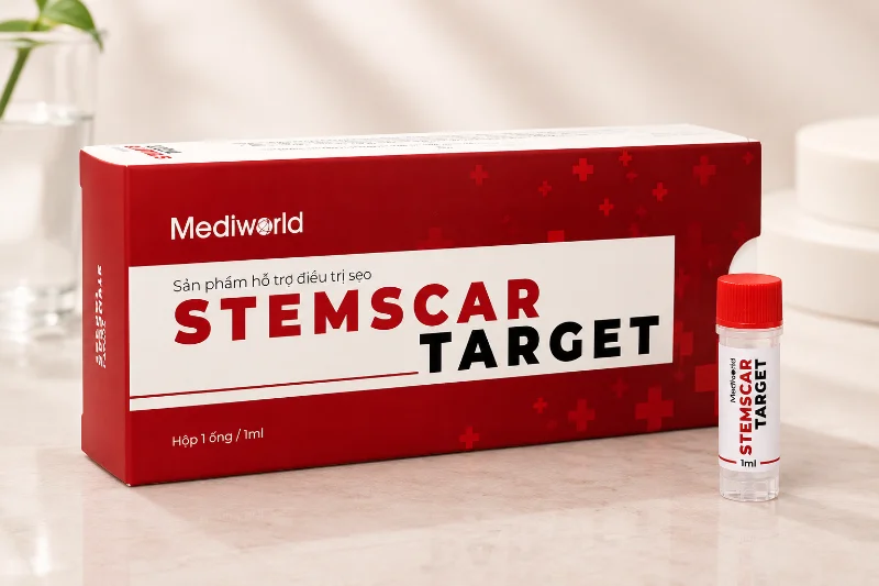 Dịch chiết tế bào gốc chăm sóc da sẹo tổn thương Mediworld StemScar Target.webp