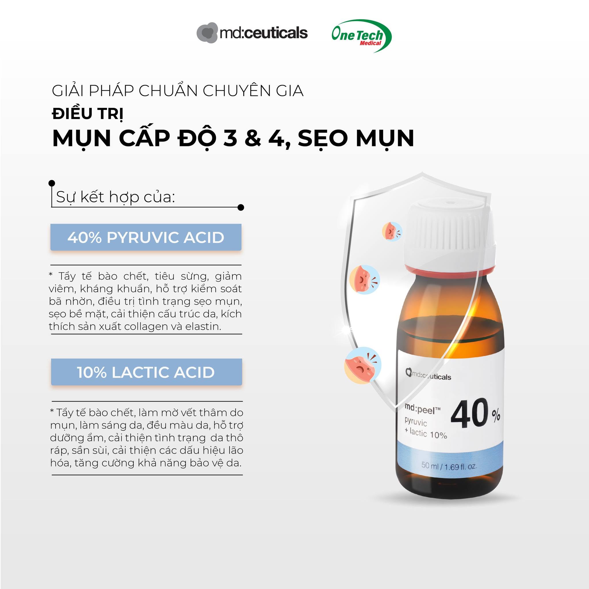Dung dịch peel chống lão hóa, mụn cấp độ 3,4 MdCeuticals MdPeel Pyruvic 40%+Lactic 10%.jpg