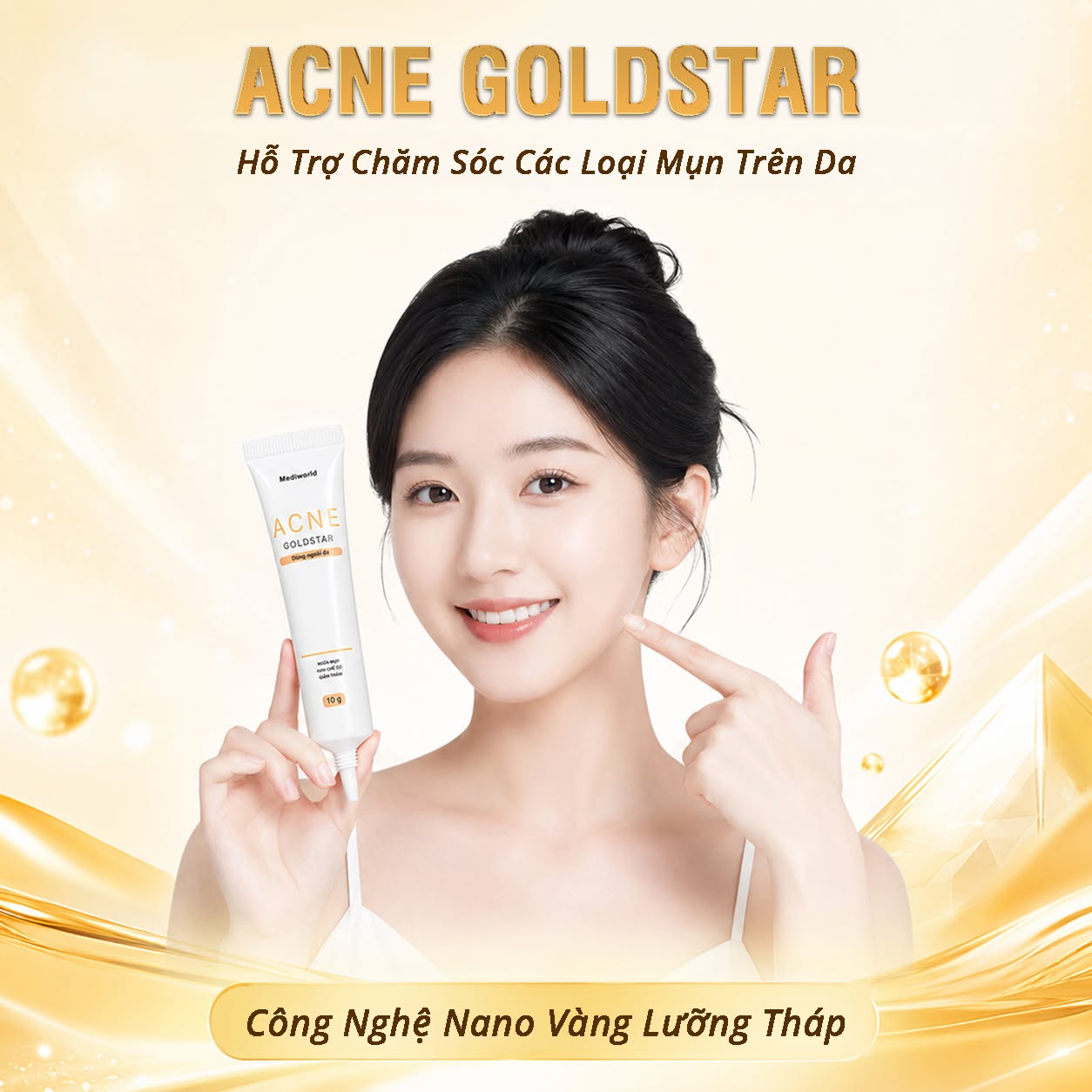 Gel hỗ trợ xử lý các loại mụn Mediworld Acne GoldStar.jpg