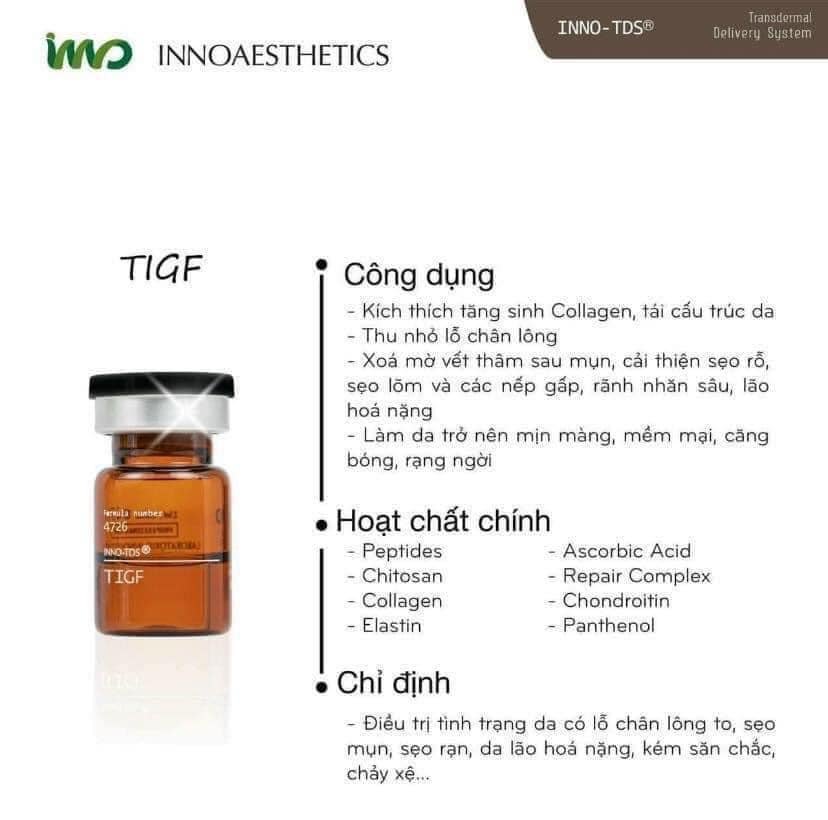 Hoạt chất meso giảm sẹo rỗ lỗ chân lông Innoaesthetics TIGF (nguyên hộp) 2.jpeg