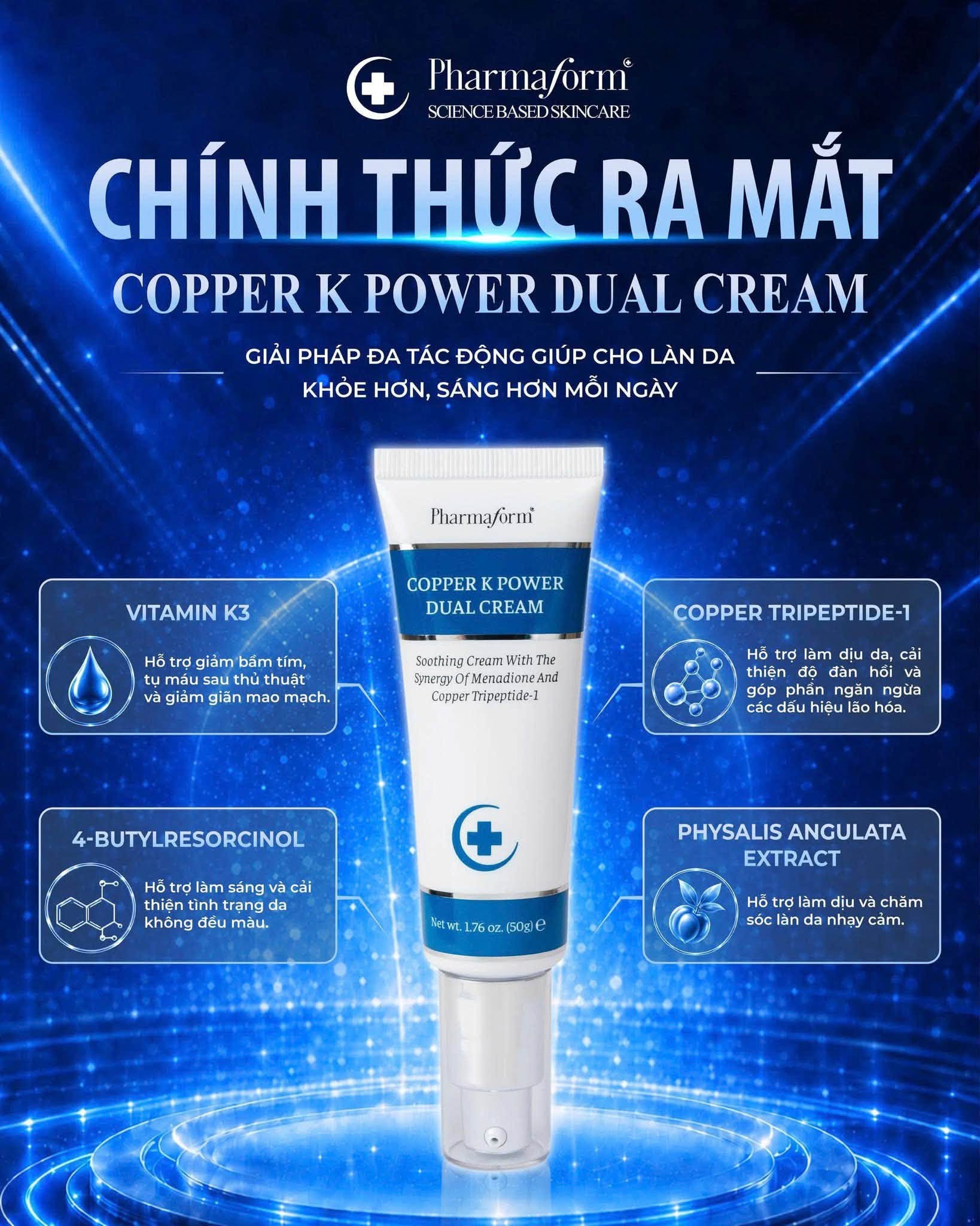 Kem dưỡng ẩm làm dịu và làm mềm các vùng da khô ráp Pharmaform Copper K Power Dual Cream.jpg