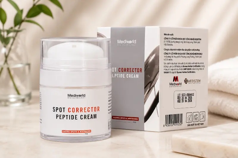 Kem dưỡng hỗ trợ mờ sạm nám đốm nâu Mediworld Spot Corrector Peptide Cream.webp