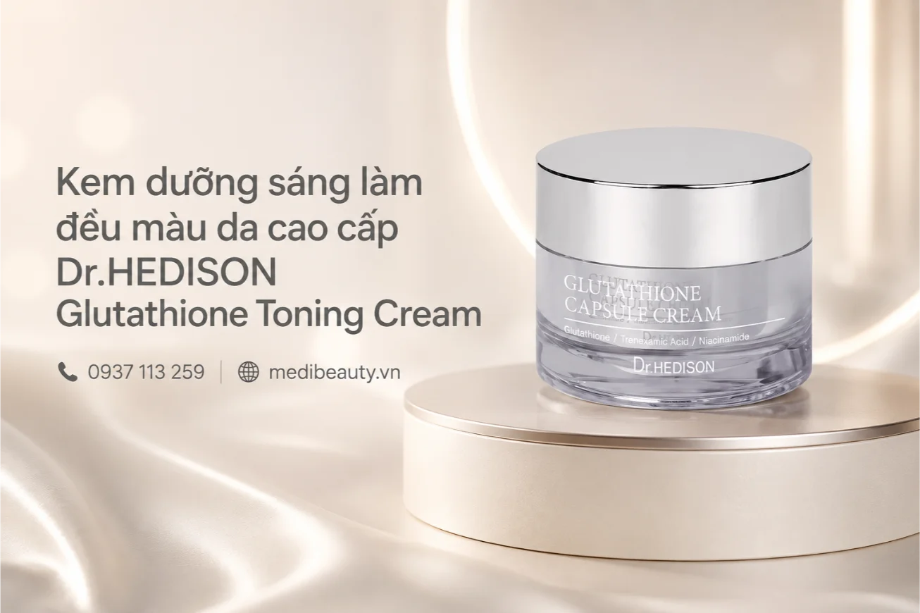 Kem dưỡng sáng làm đều màu da cao cấp Dr.HEDISON Glutathione Toning Cream.webp