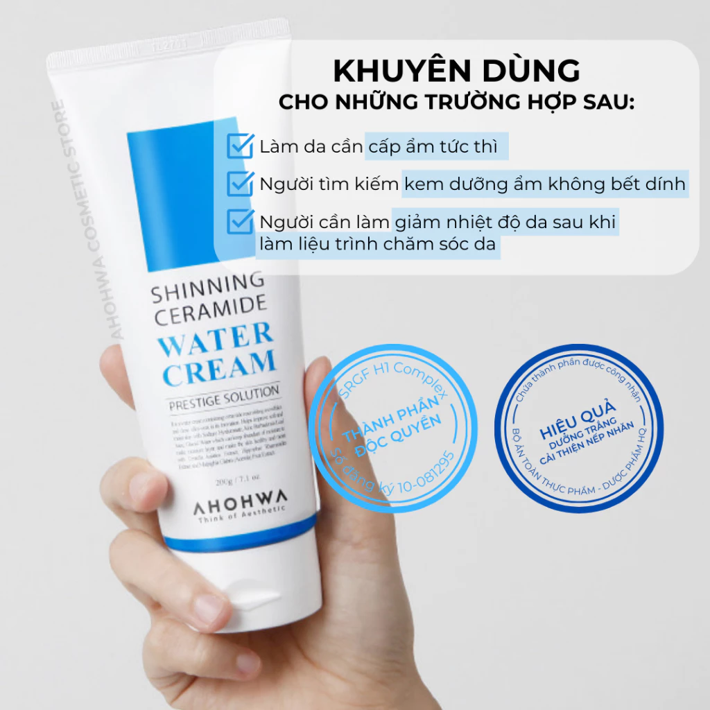 Kem dưỡng siêu cấp nước phục hồi hàng rào bảo vệ da Ahohwa Prestige Solution Shinning Ceramide Water.webp