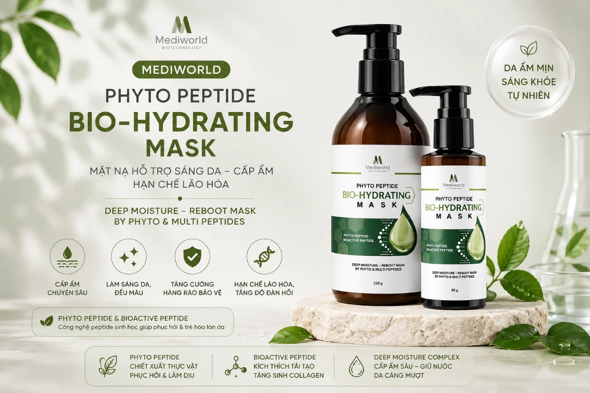Mặt nạ hỗ trợ sáng da cấp ẩm hạn chế lão hóa Mediworld Phyto Peptide Bio-Hydrating Mask.webp
