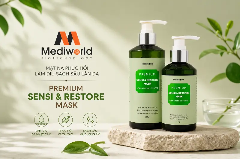 Mặt nạ phục hồi làm dịu sạch sâu làn da Mediworld Premium Sensi & Restore Mask.webp